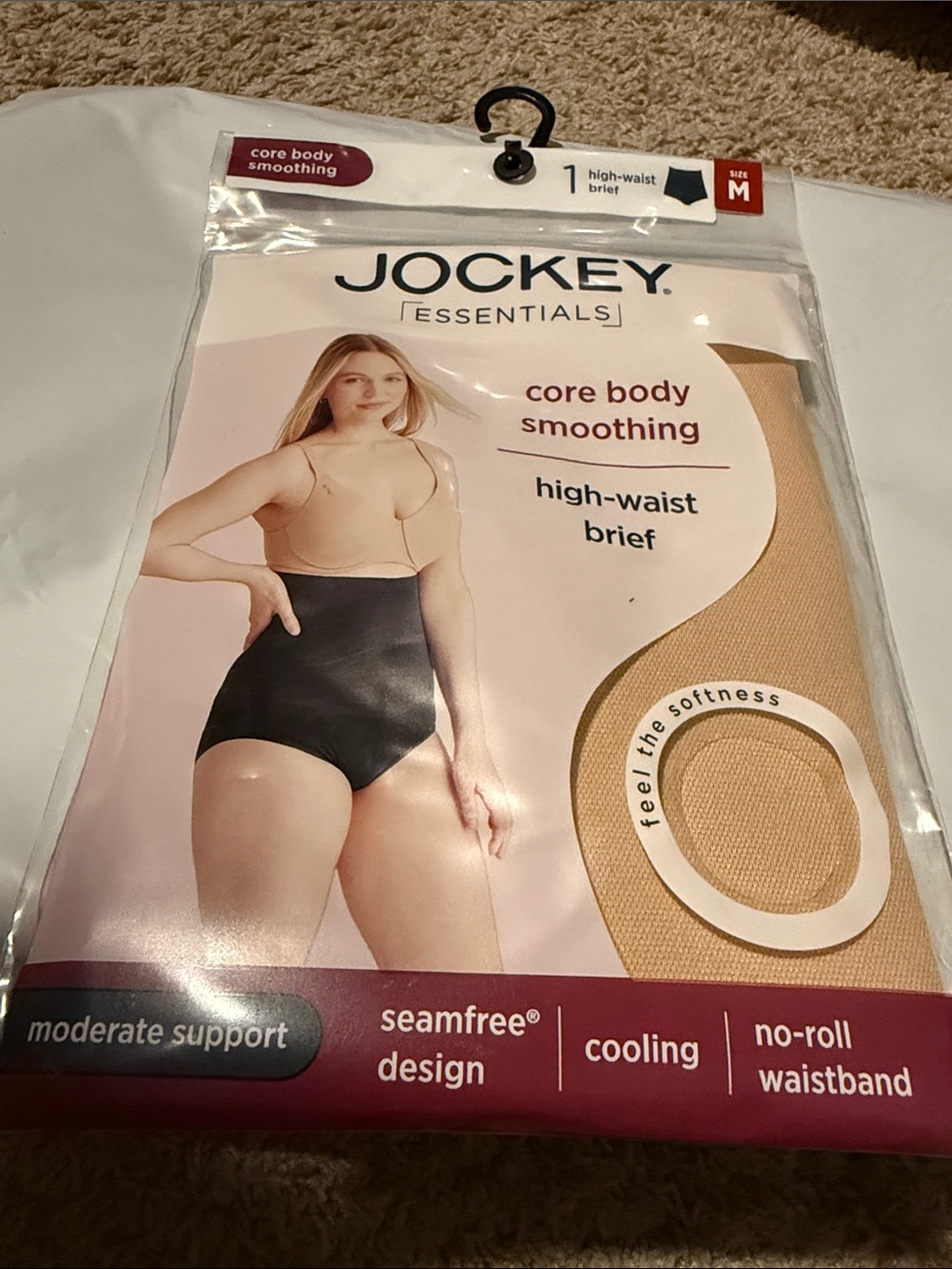 Jockey Essentials High-Waist Brief in Beige